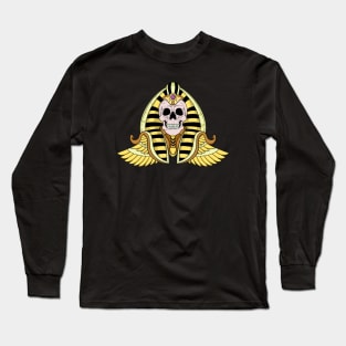 Egyptian King Pharaoh Skull Long Sleeve T-Shirt